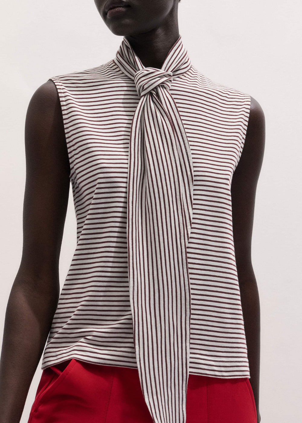 Brown Scarf Neck Tank meandem
