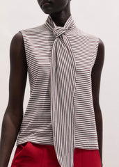 Brown Scarf Neck Tank meandem