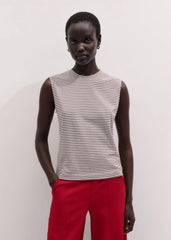 Brown Scarf Neck Tank meandem