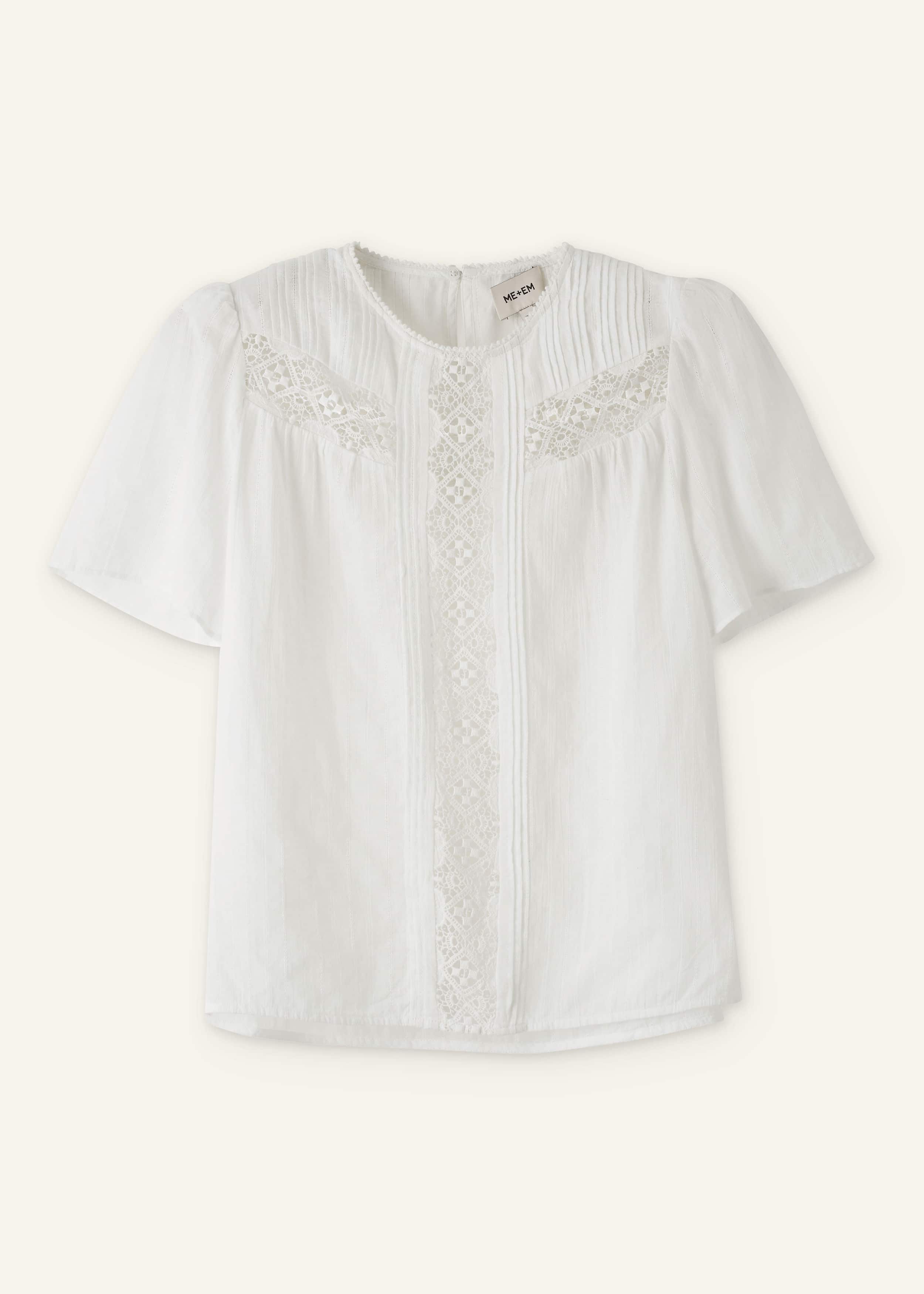 White Embroidered Cutout Tee meandem
