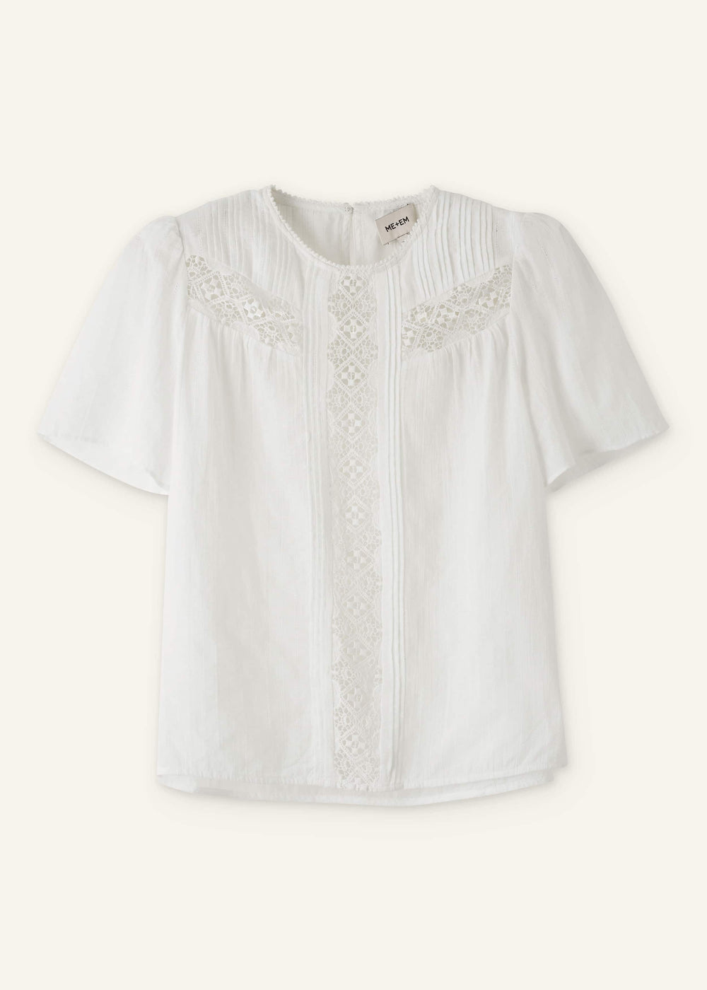 White Embroidered Cutout Tee meandem