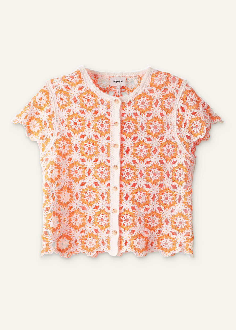 Floral Crochet Orange Beach Baby Tee meandem