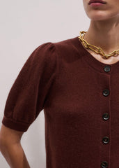 Cinnamon Brown Cashmere Feminine Sleeve Cardi meandem
