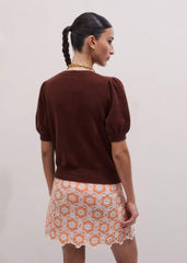 Cinnamon Brown Cashmere Feminine Sleeve Cardi meandem