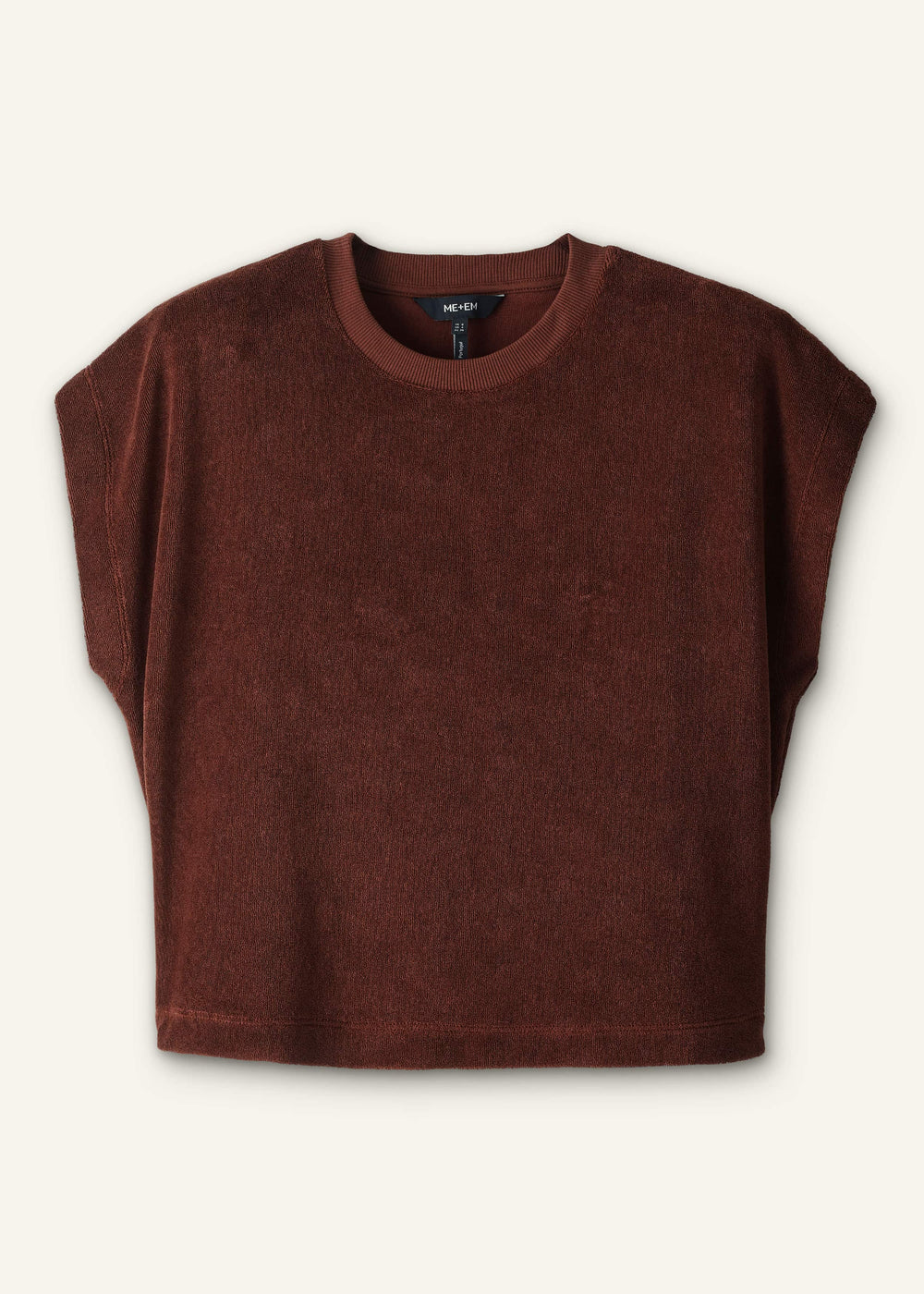 Cinnamon Brown Cap Sleeve Crop Tee meandem
