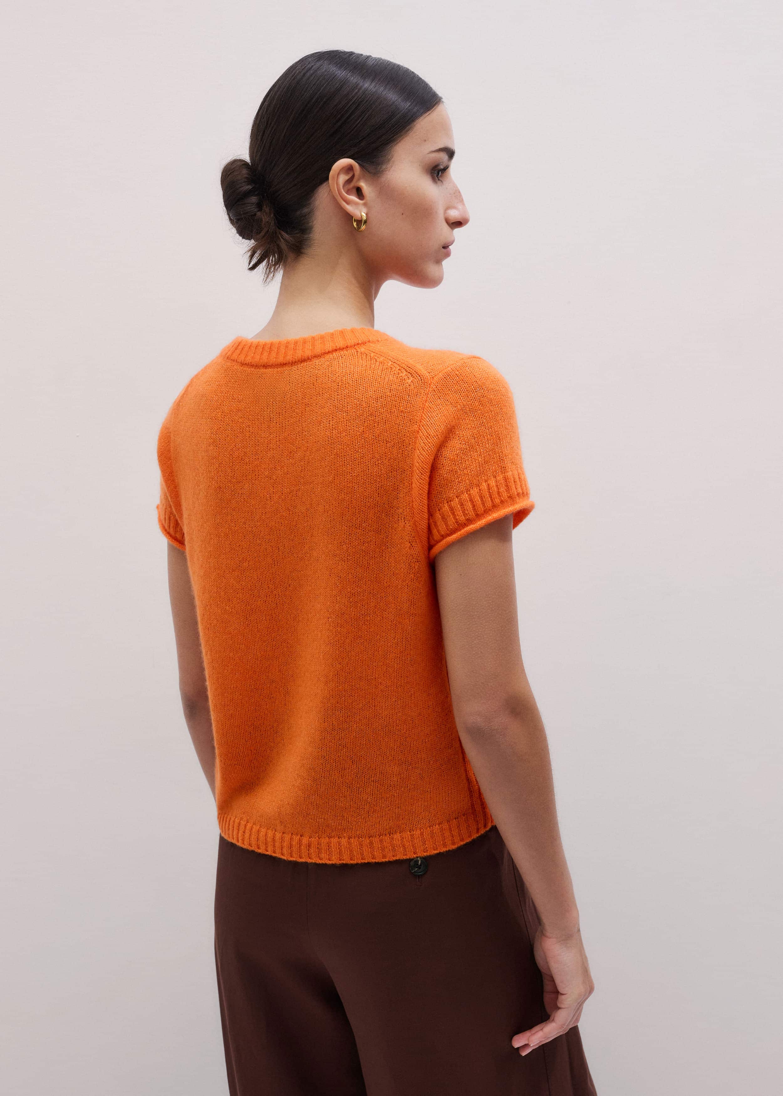 Orange Merino Cashmere Silk Baby Tee meandem