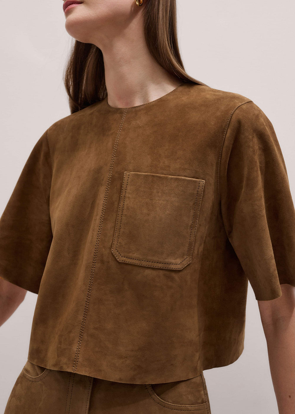 Brown Luxe Boxy T-Shirt meandem