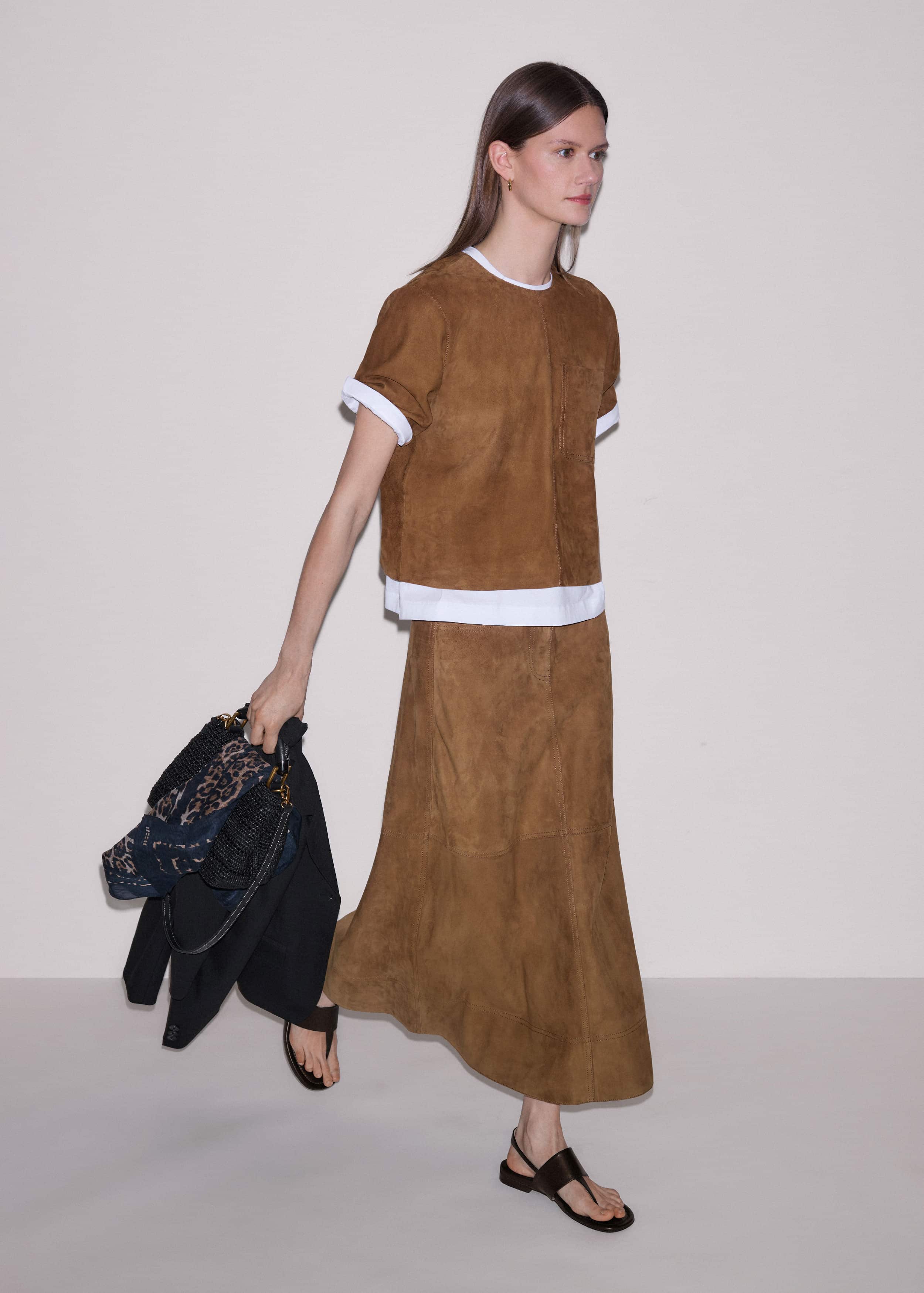Brown Luxe Boxy T-Shirt meandem