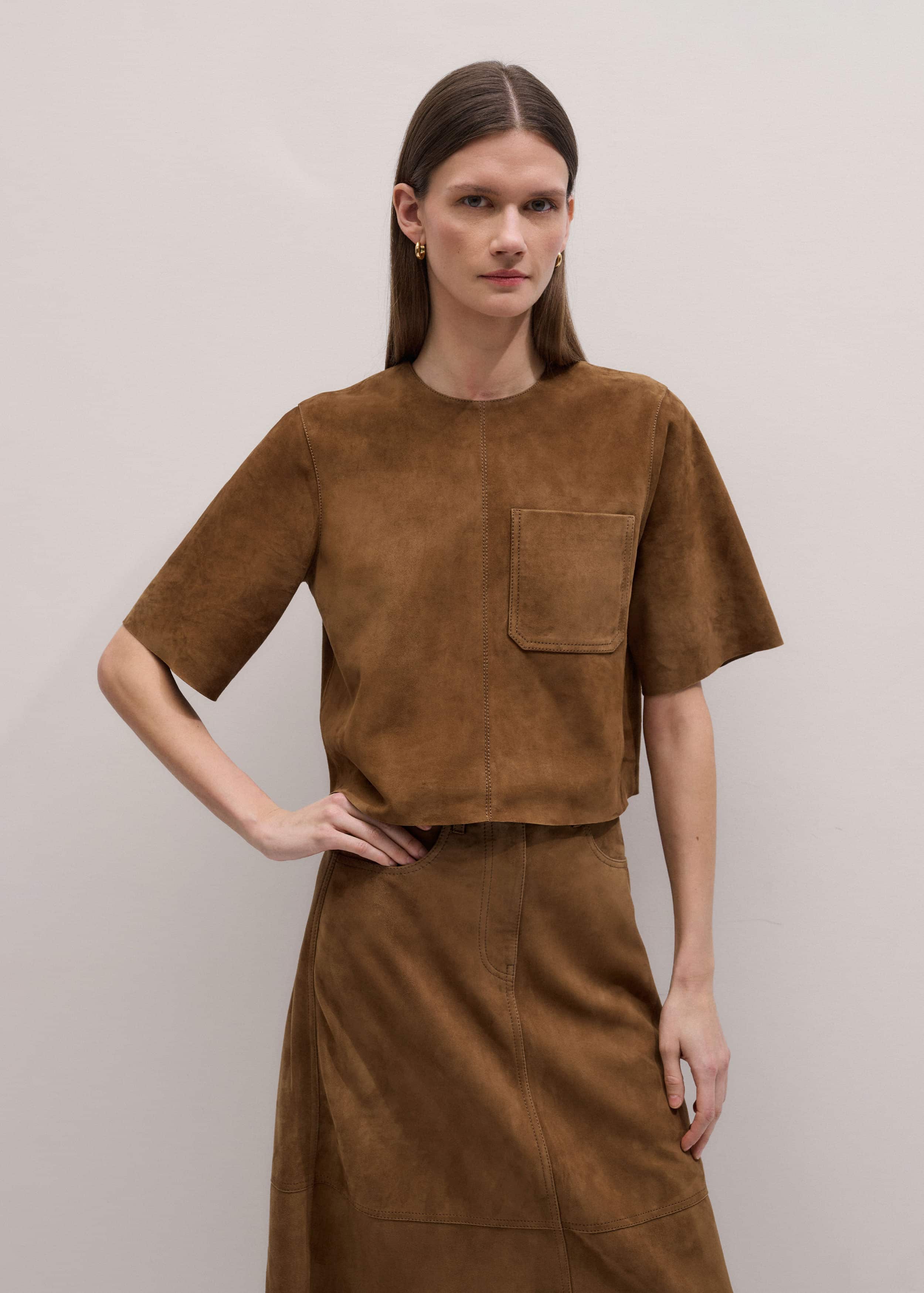 Brown Luxe Boxy T-Shirt meandem