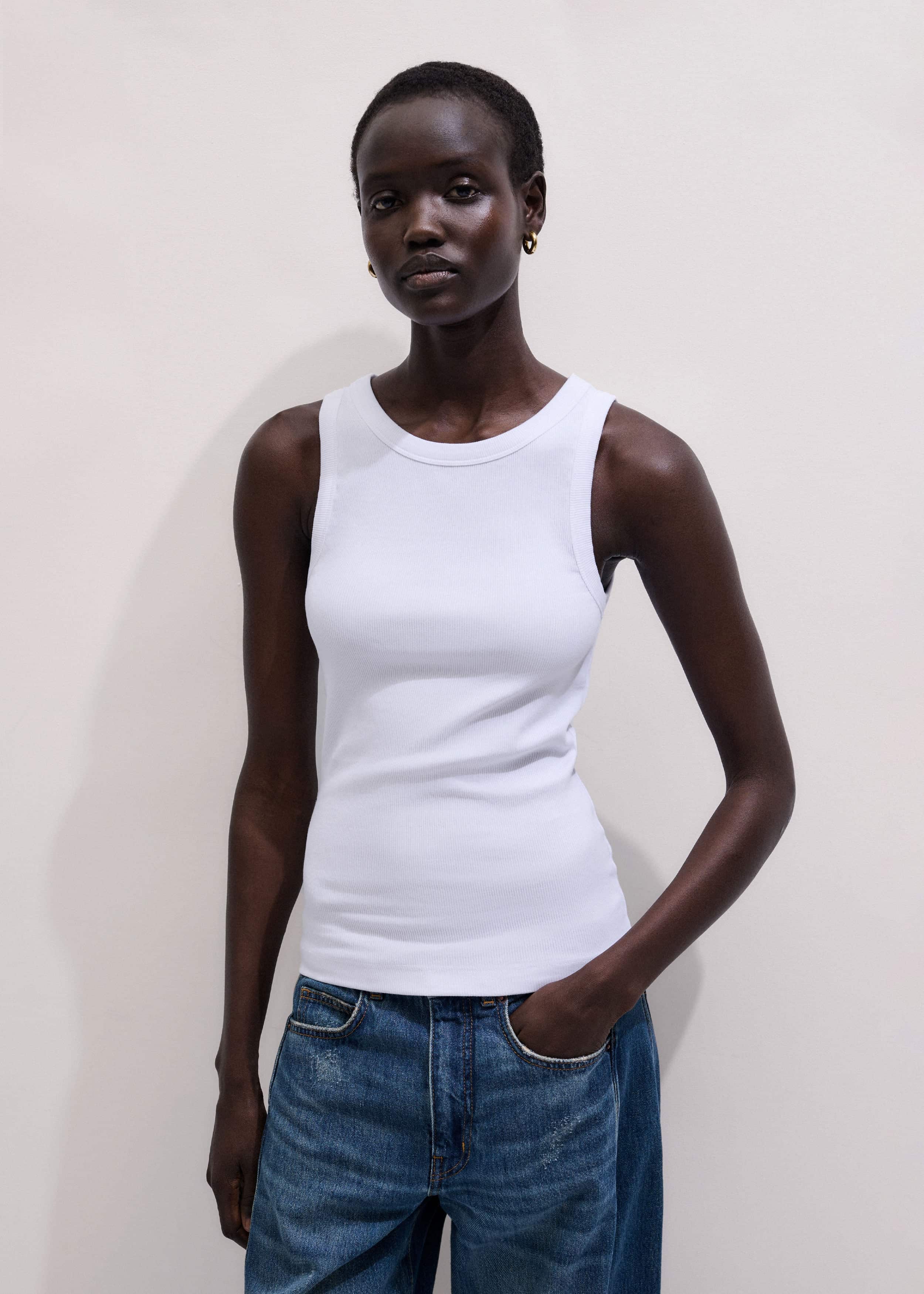 White Ultimate Crew Neck Tank meandem