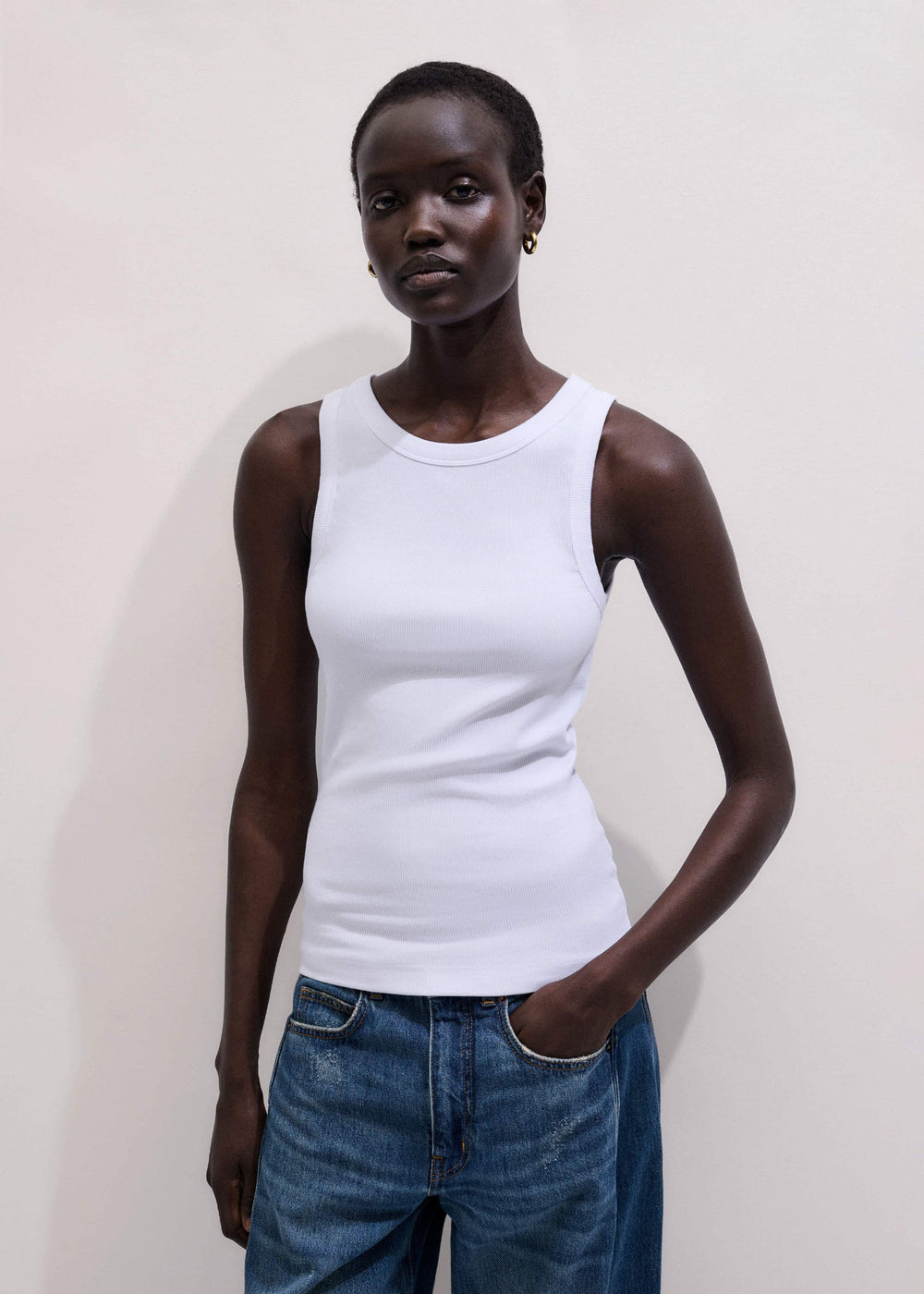 White Ultimate Crew Neck Tank meandem