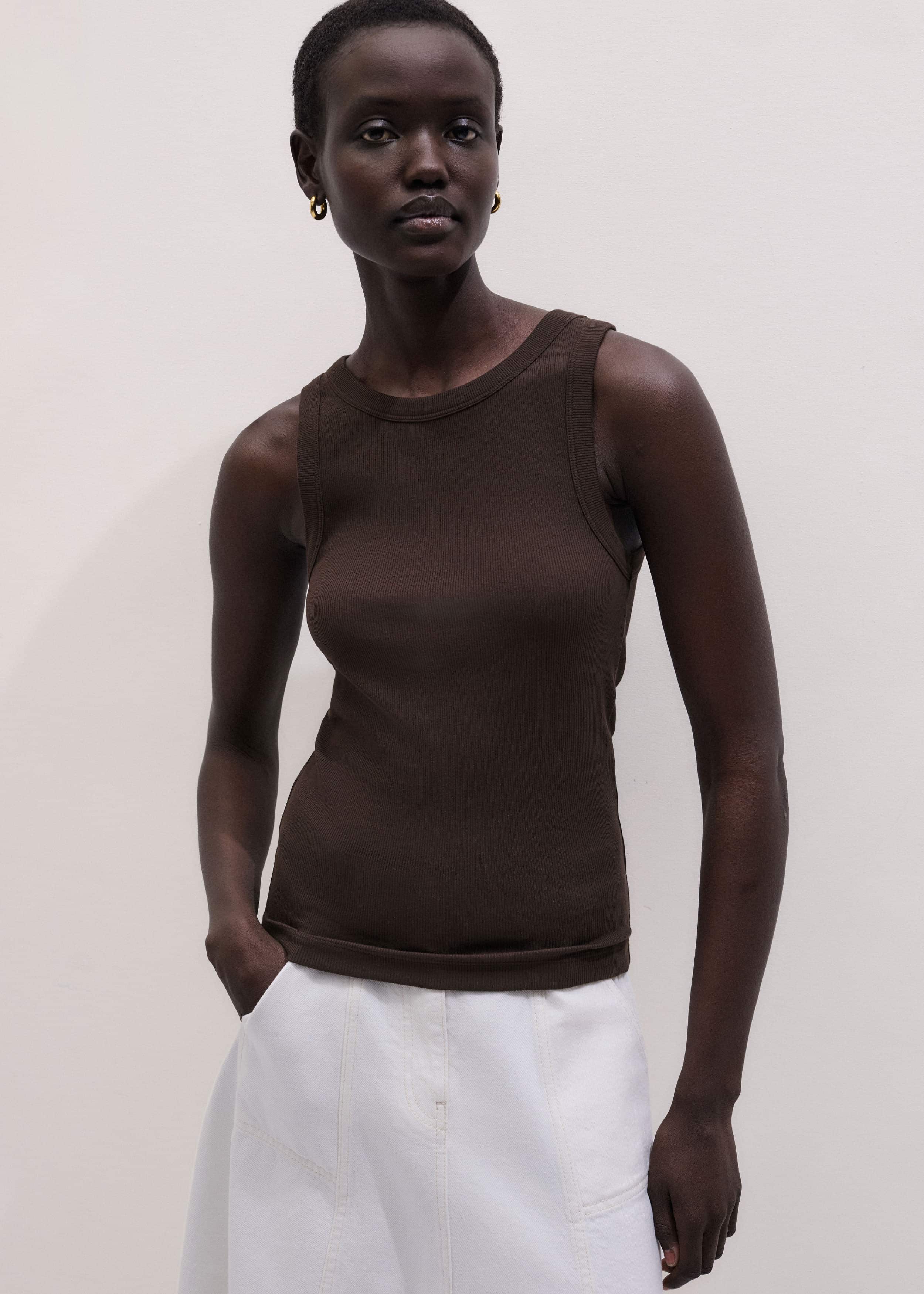 Brown Perfect Basic Vest meandem