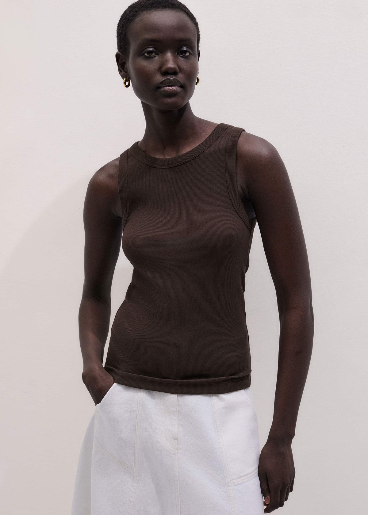 Brown Perfect Basic Vest meandem
