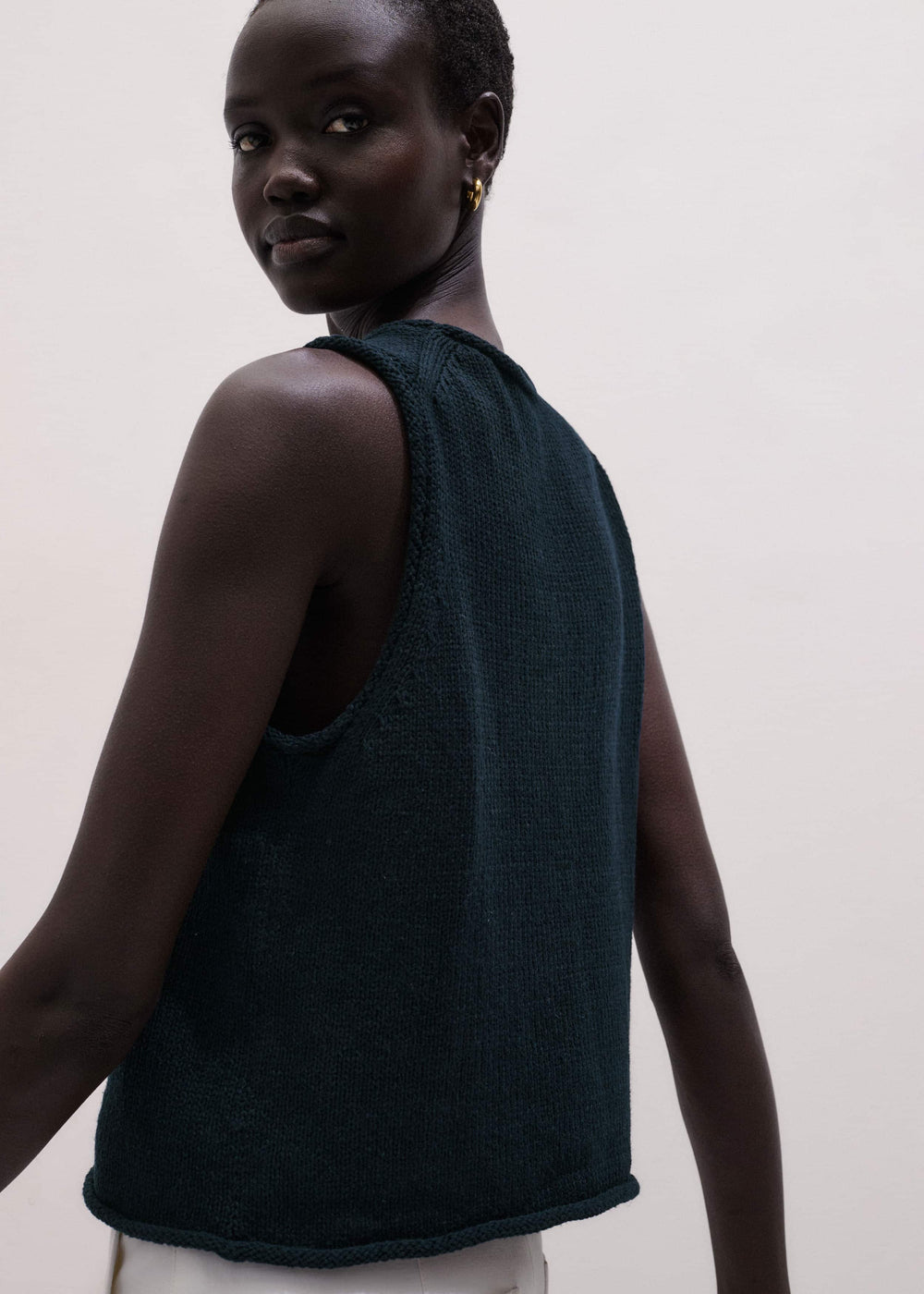 Navy Chunky Knit Tank meandem