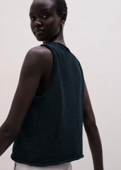 Navy Chunky Knit Tank meandem