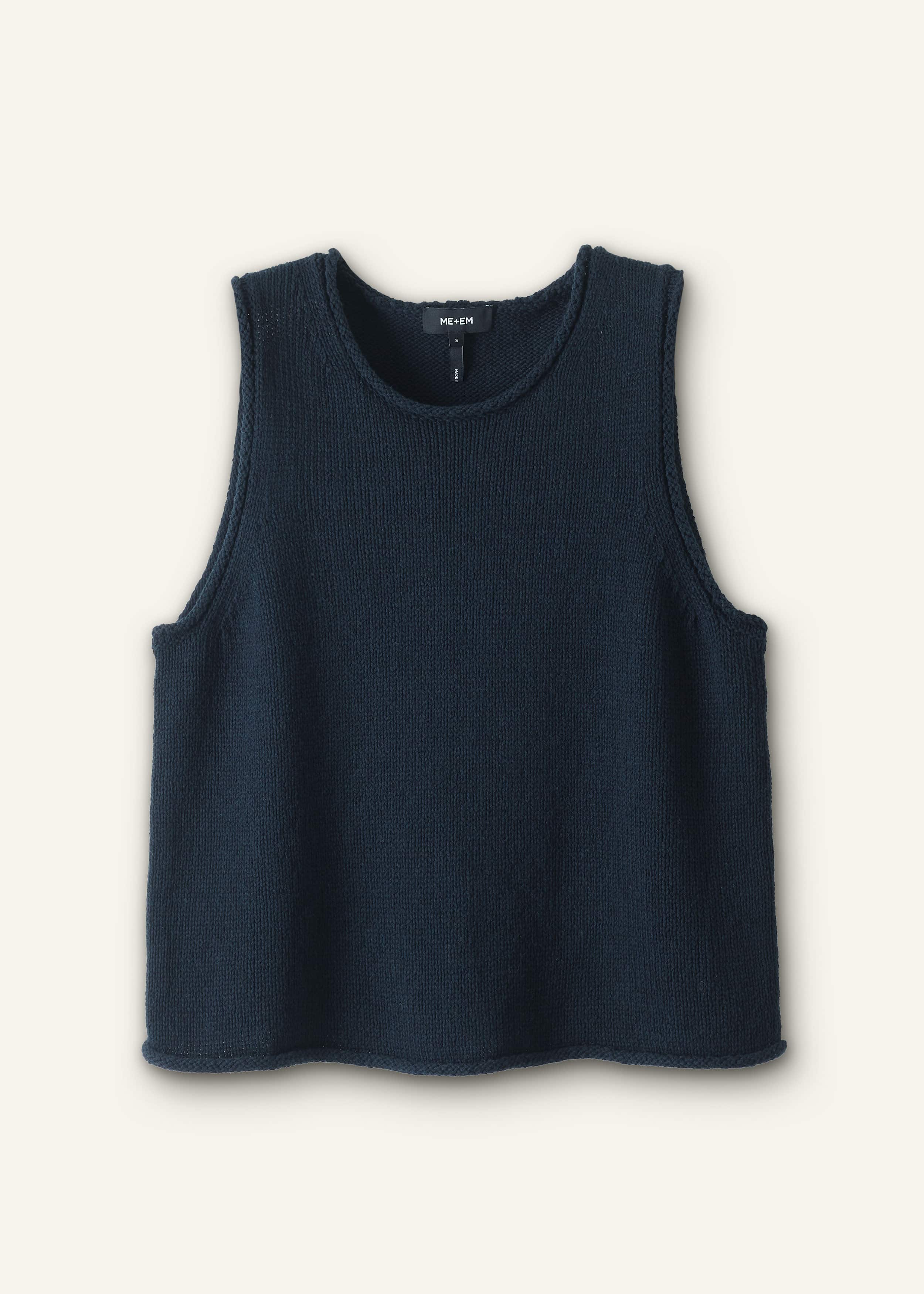 Navy Chunky Knit Tank meandem
