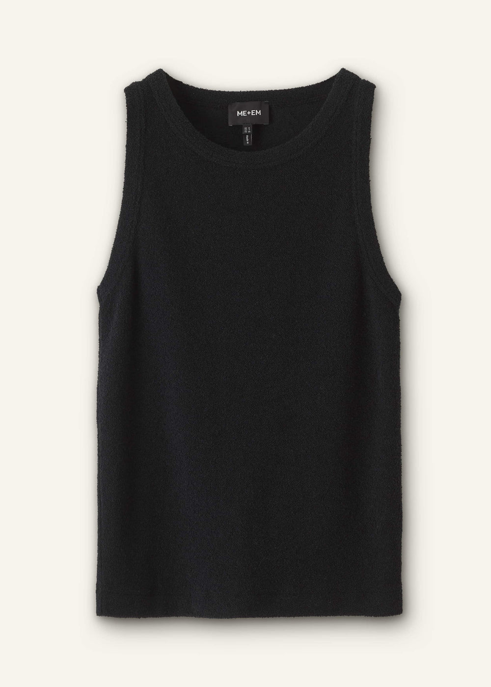 Black Textured Slim Basic Tank Top meandem