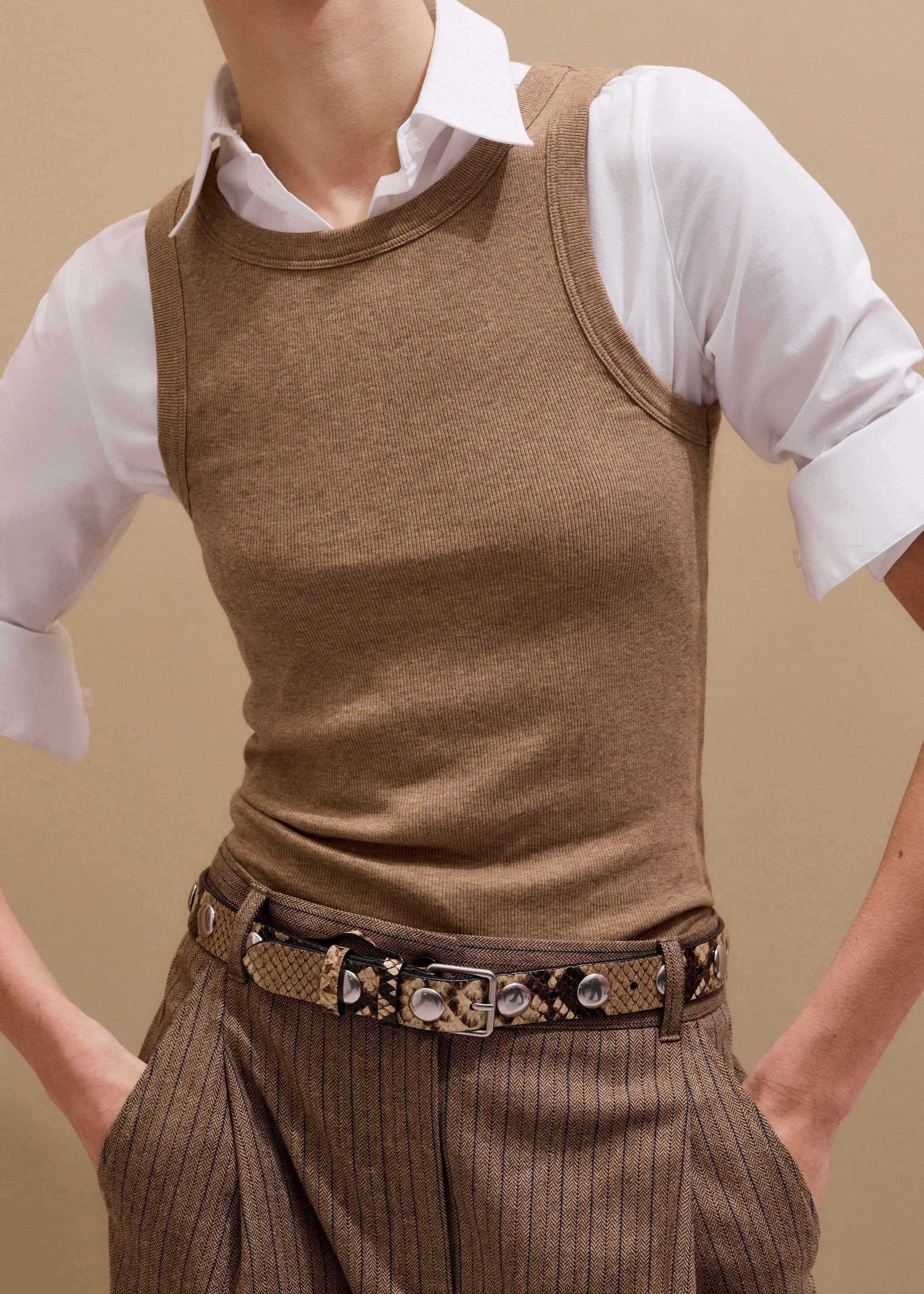 Camel Brown Ultimate Crew Neck Tank meandem