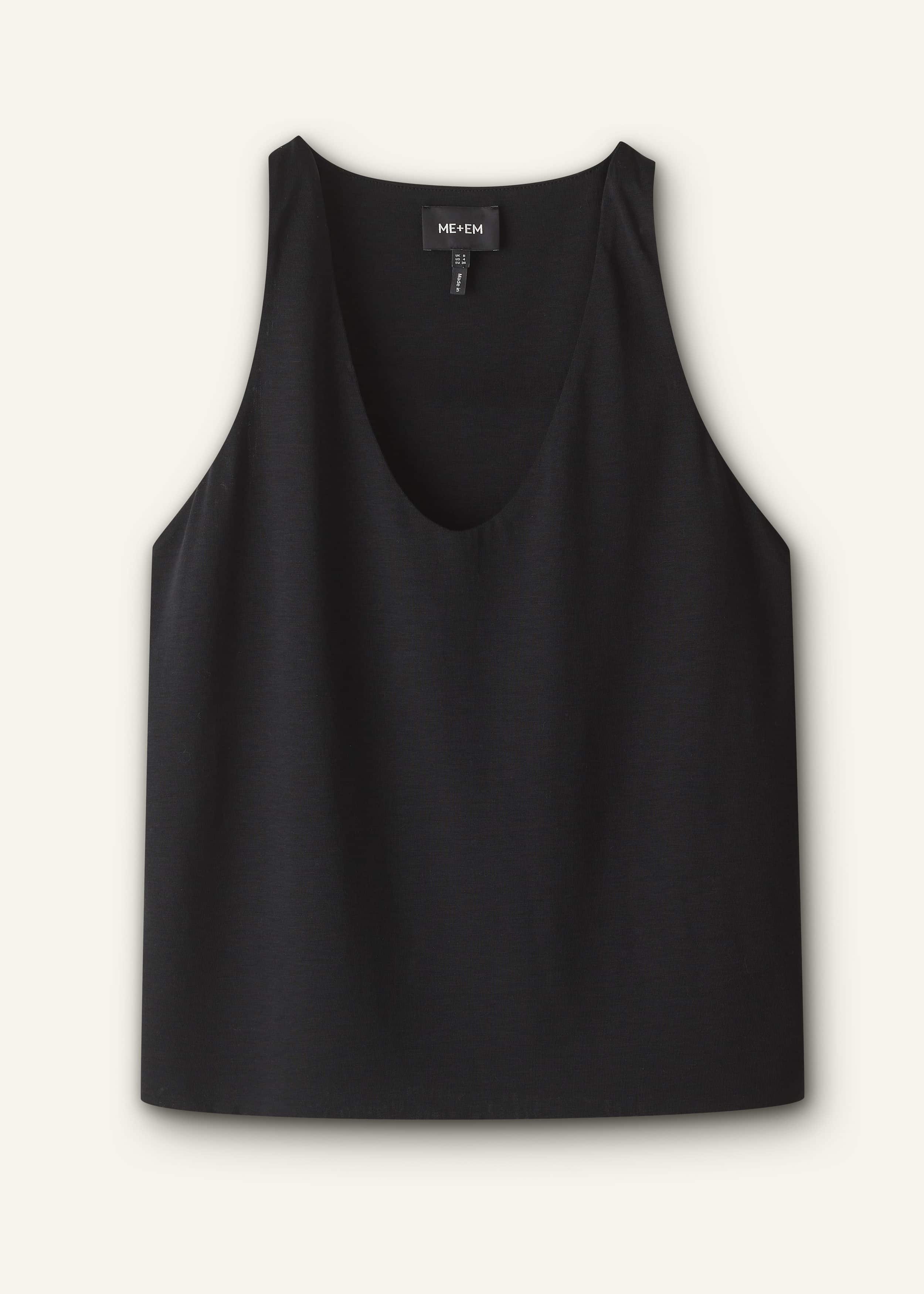 Black Scoop Neck Vest meandem