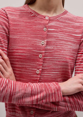 Red Spacedye Slim Fit Cardigan meandem