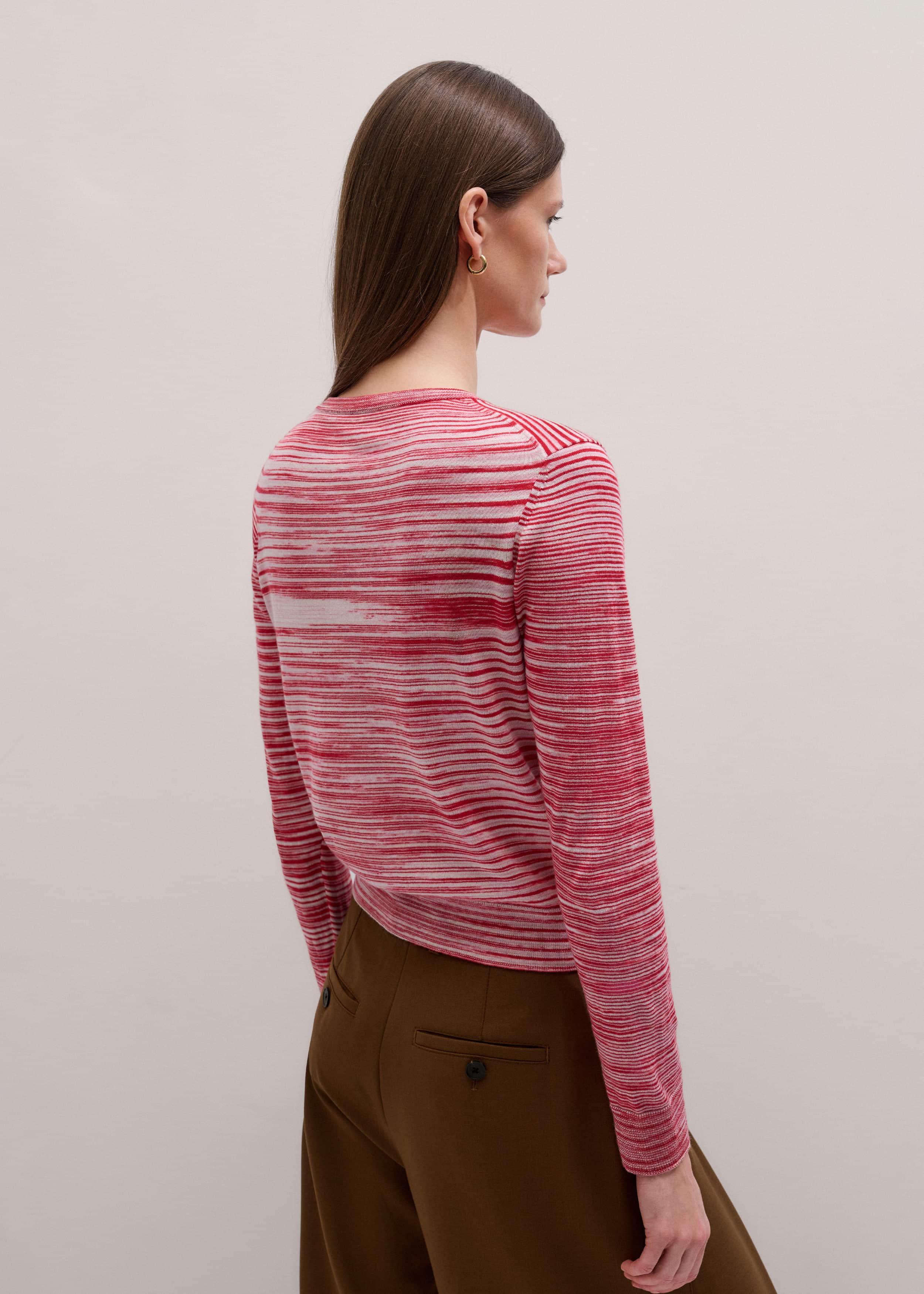 Red Spacedye Slim Fit Cardigan meandem