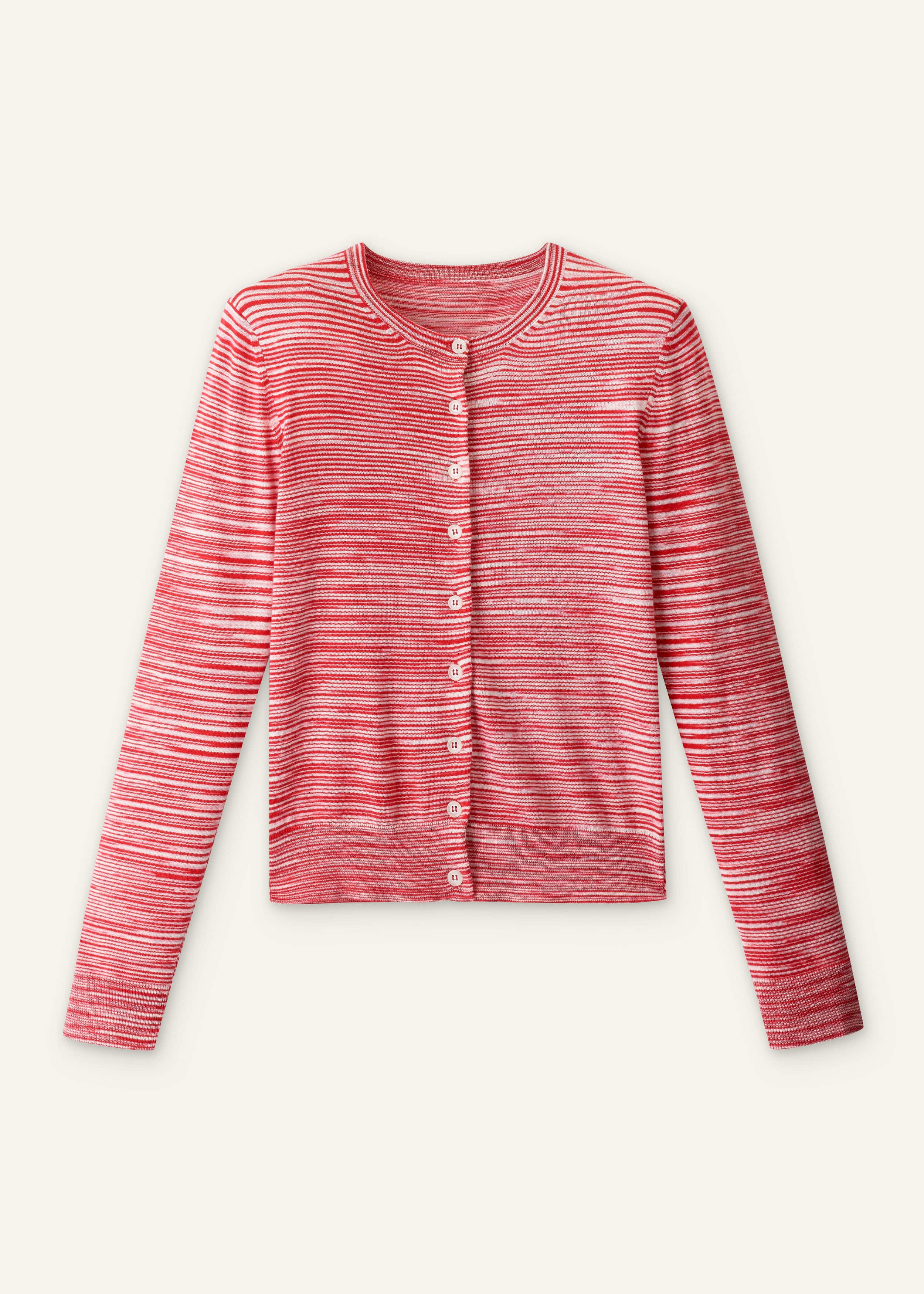 Red Spacedye Slim Fit Cardigan meandem