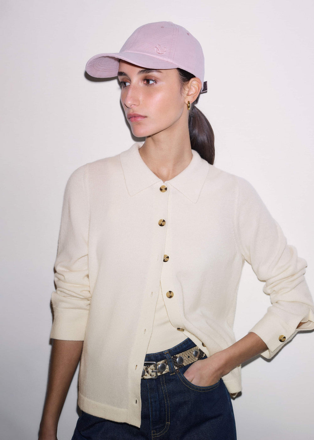 Cream Relaxed Knit Shirt meandem