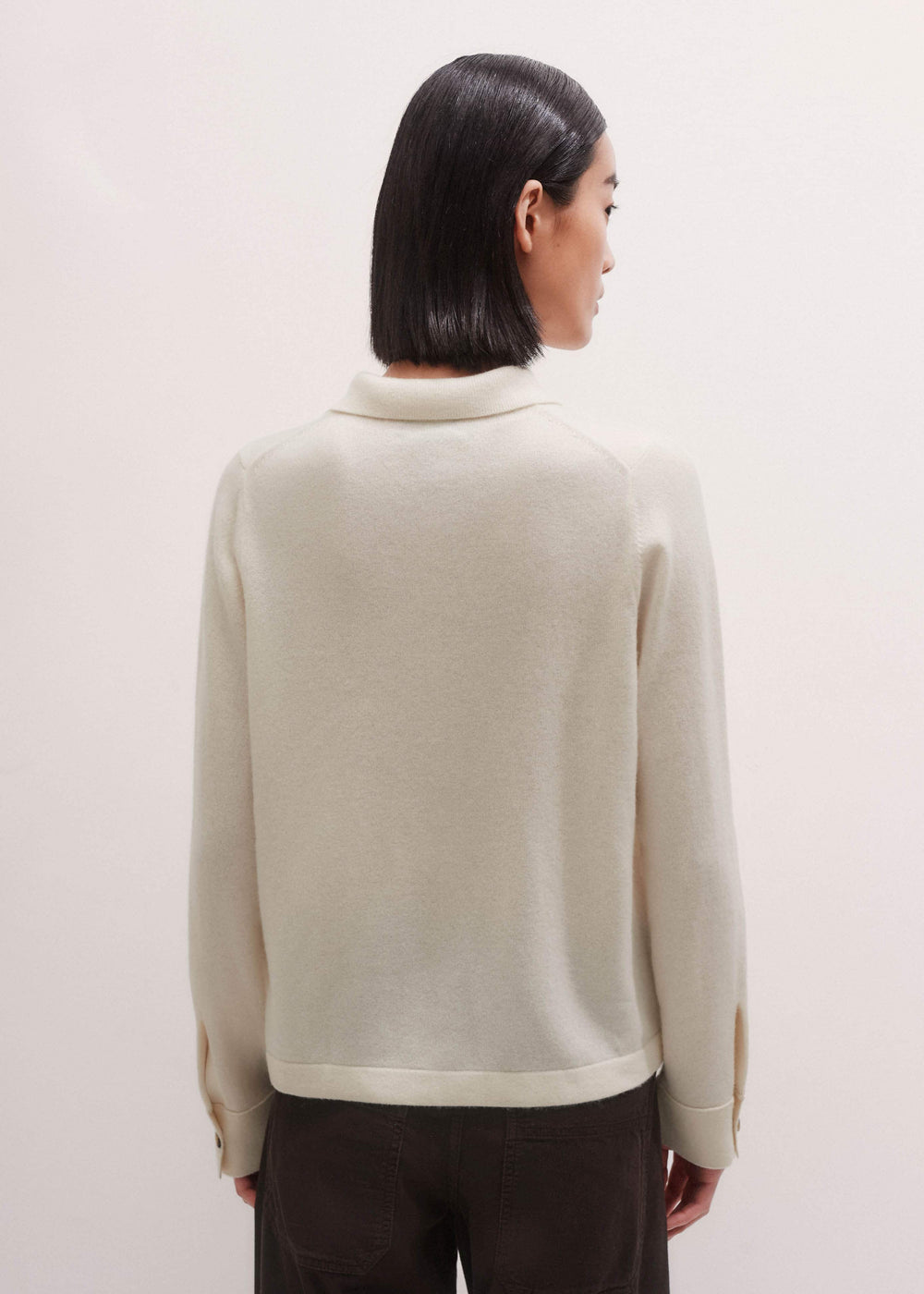 Cream Relaxed Knit Shirt meandem