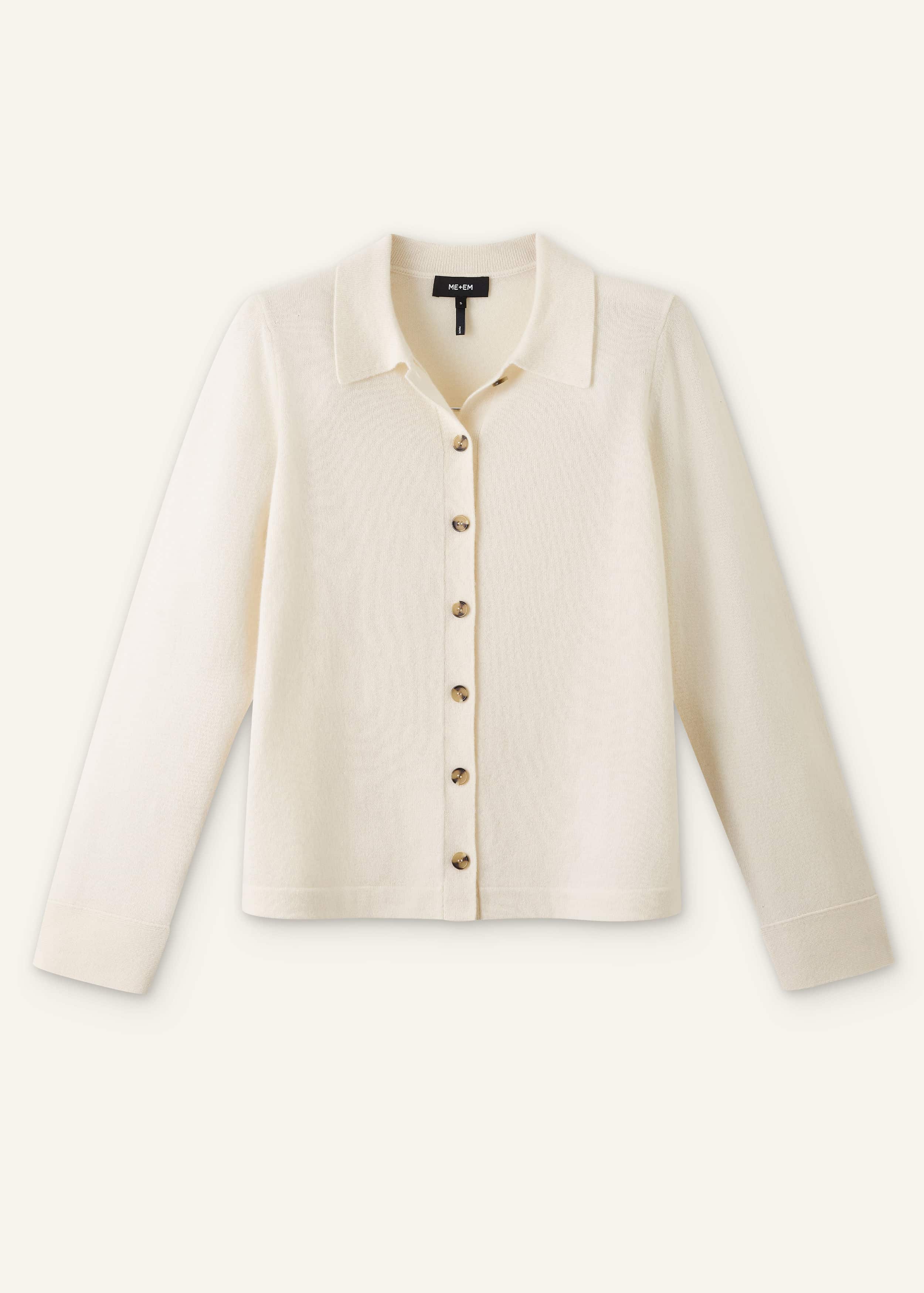 Cream Relaxed Knit Shirt meandem