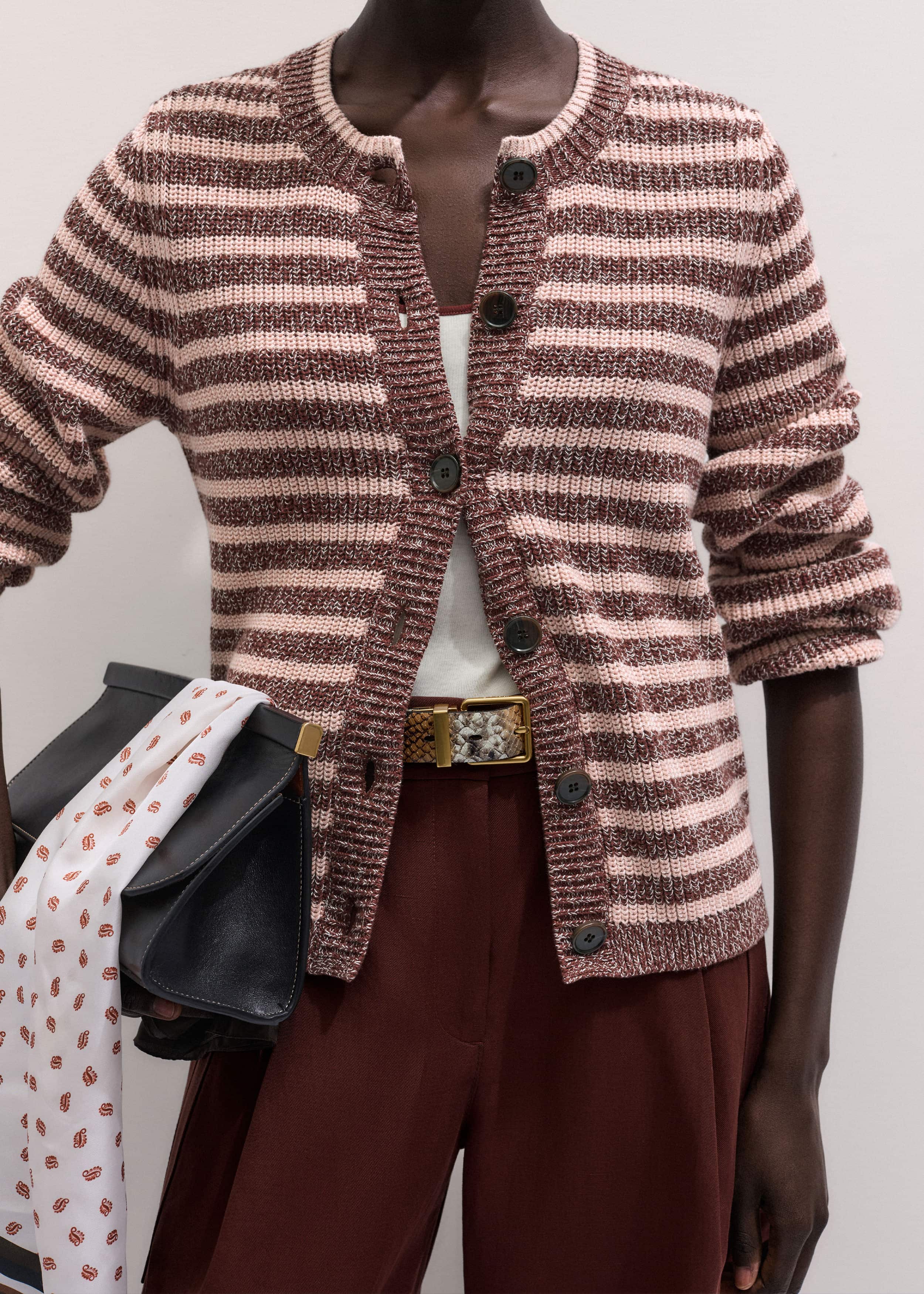 Cinnamon Brown Straight Cardigan meandem