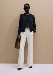 Navy Boxy Knit Straight Cardigan meandem