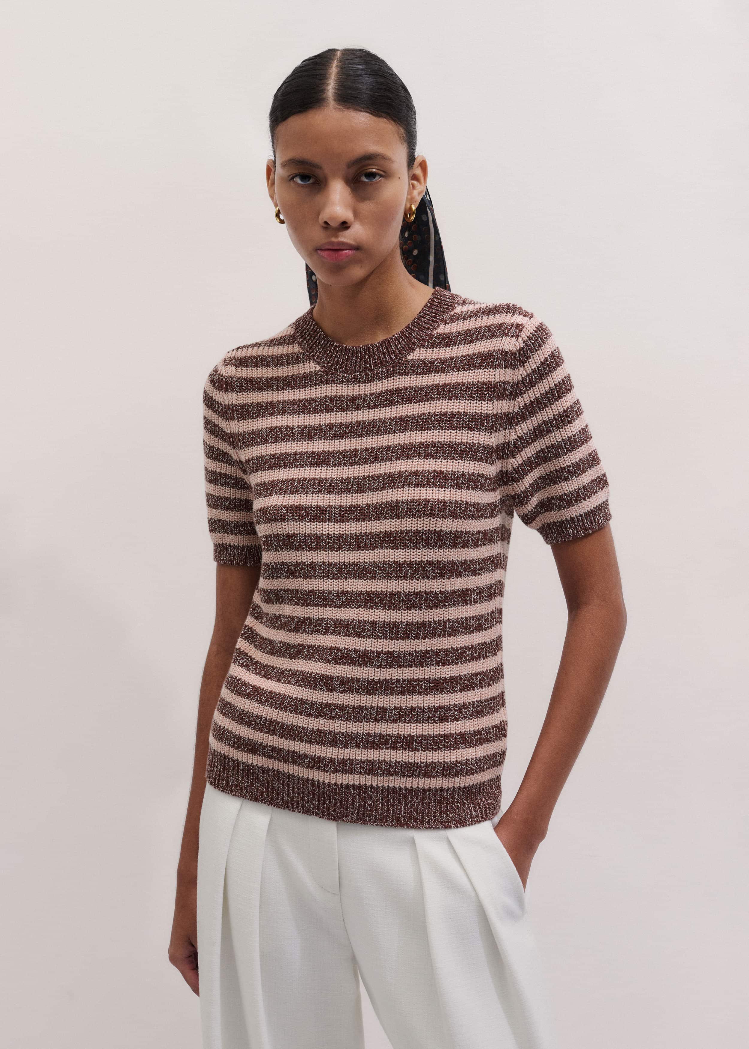 Cinnamon Brown Straight Knit Tee meandem