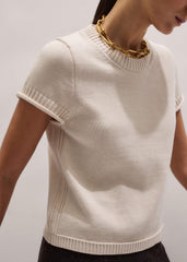 Vanilla Shrunken Straight Knit Baby Tee meandem