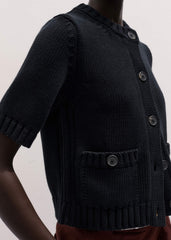 Black Straight Knit Cardigan meandem
