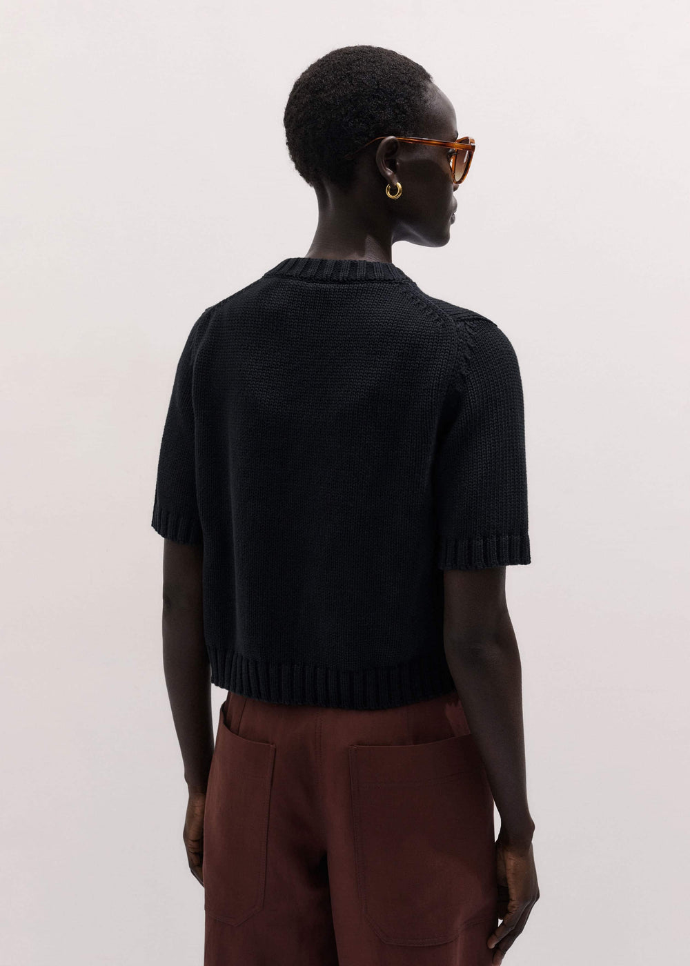 Black Straight Knit Cardigan meandem