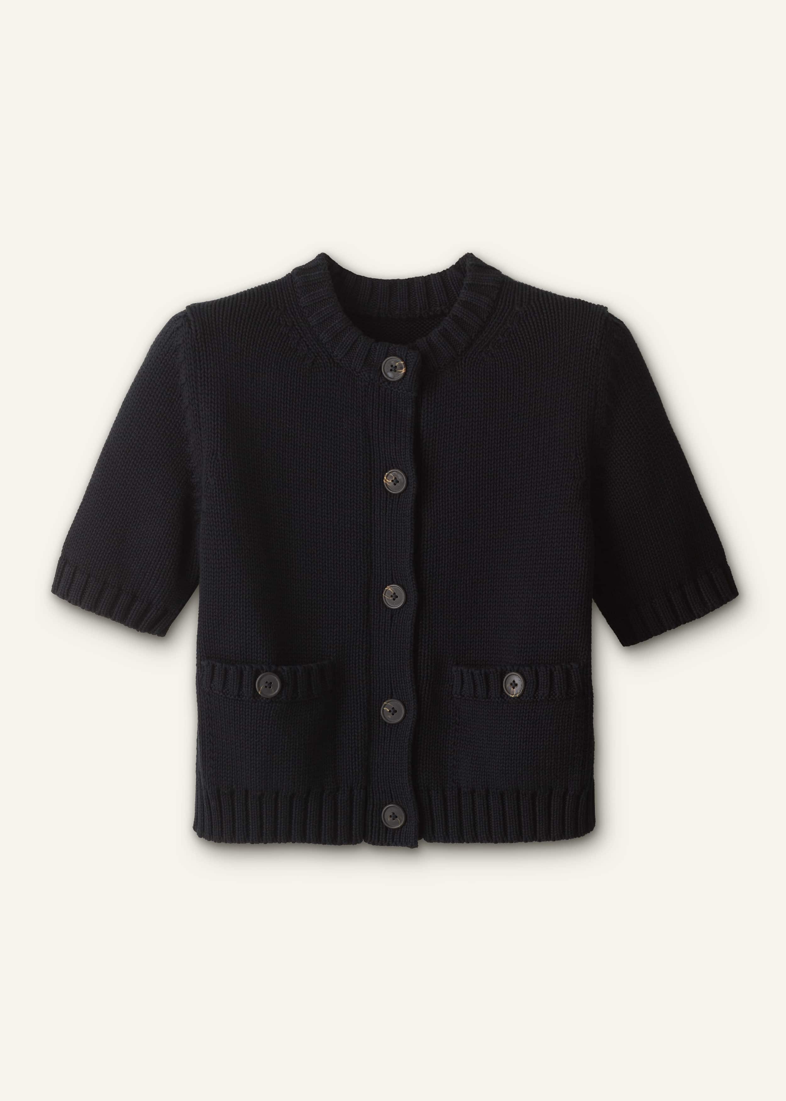 Black Straight Knit Cardigan meandem