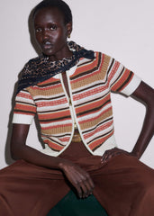 Cinnamon Brown Double Zip Knit Tee meandem