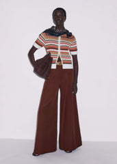 Cinnamon Brown Double Zip Knit Tee meandem