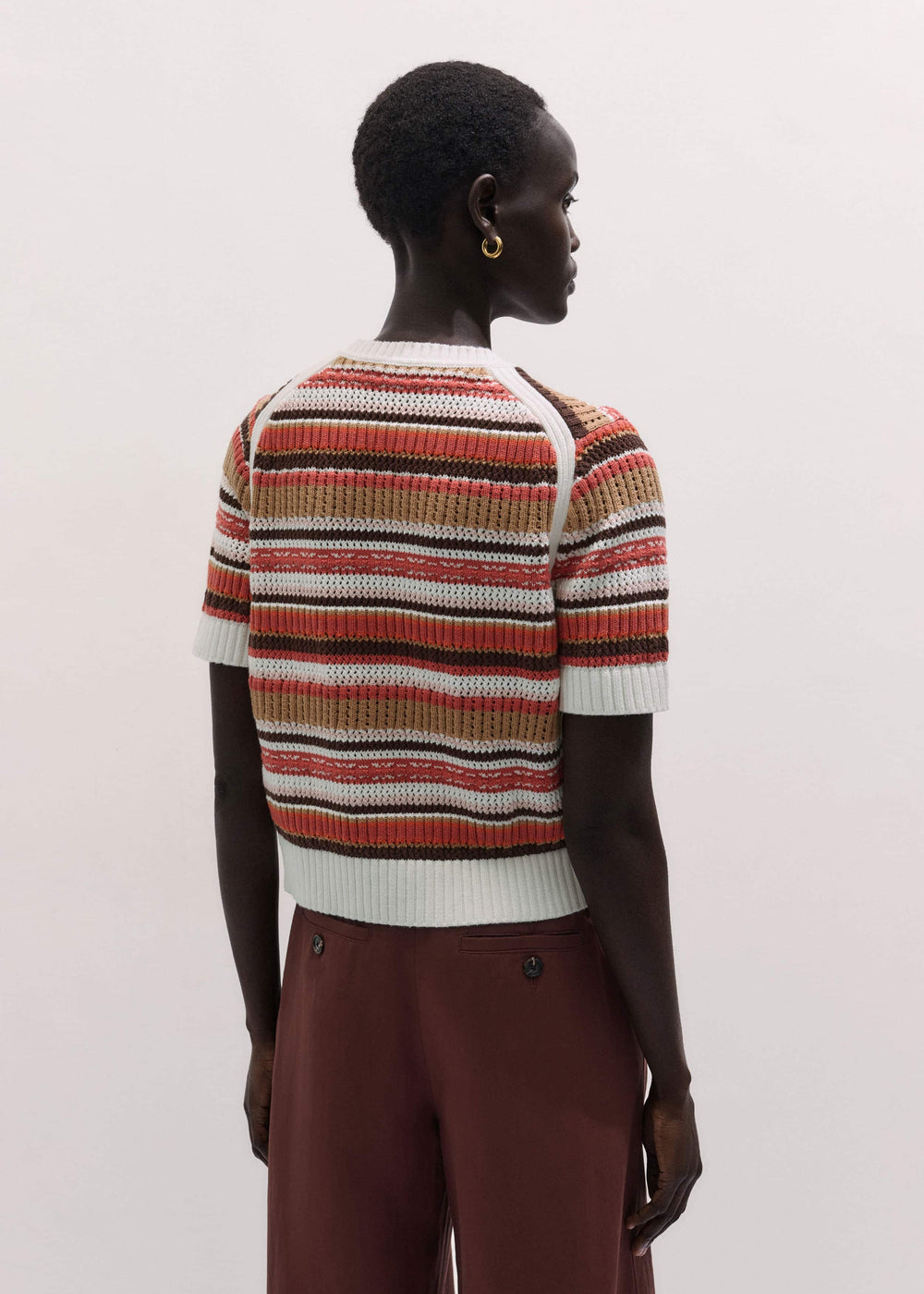 Cinnamon Brown Double Zip Knit Tee meandem