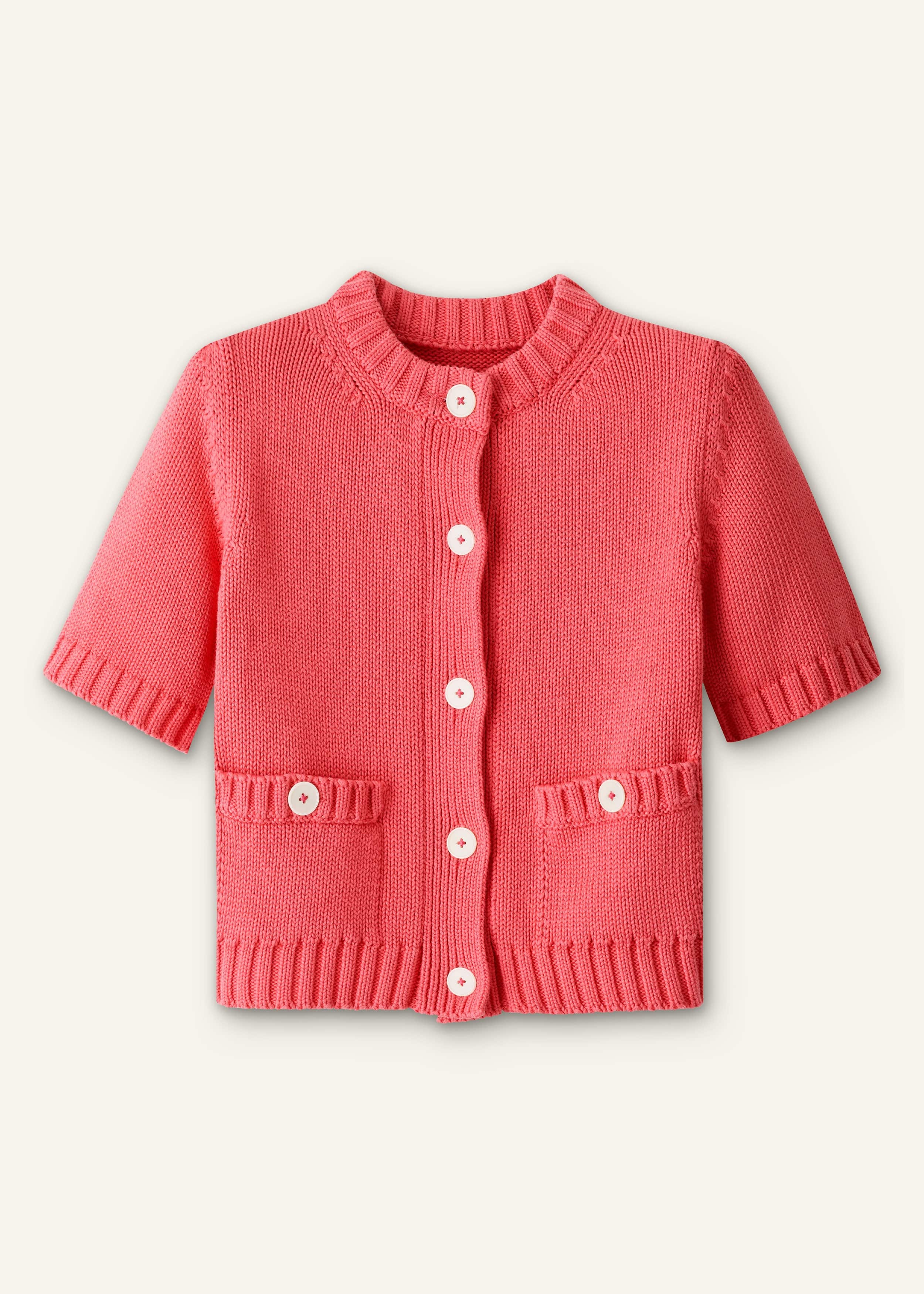 Pink Straight Knit Cardigan meandem