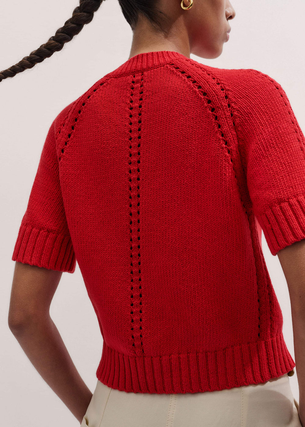 Red Short Sleeve Cardigan meandem