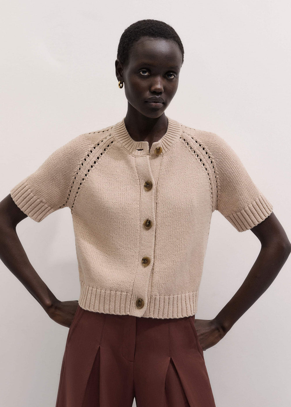 Stone Short Sleeve Cardigan meandem