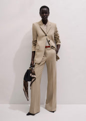 Oatmeal Merino Cashmere Silk Straight Polo Tee meandem