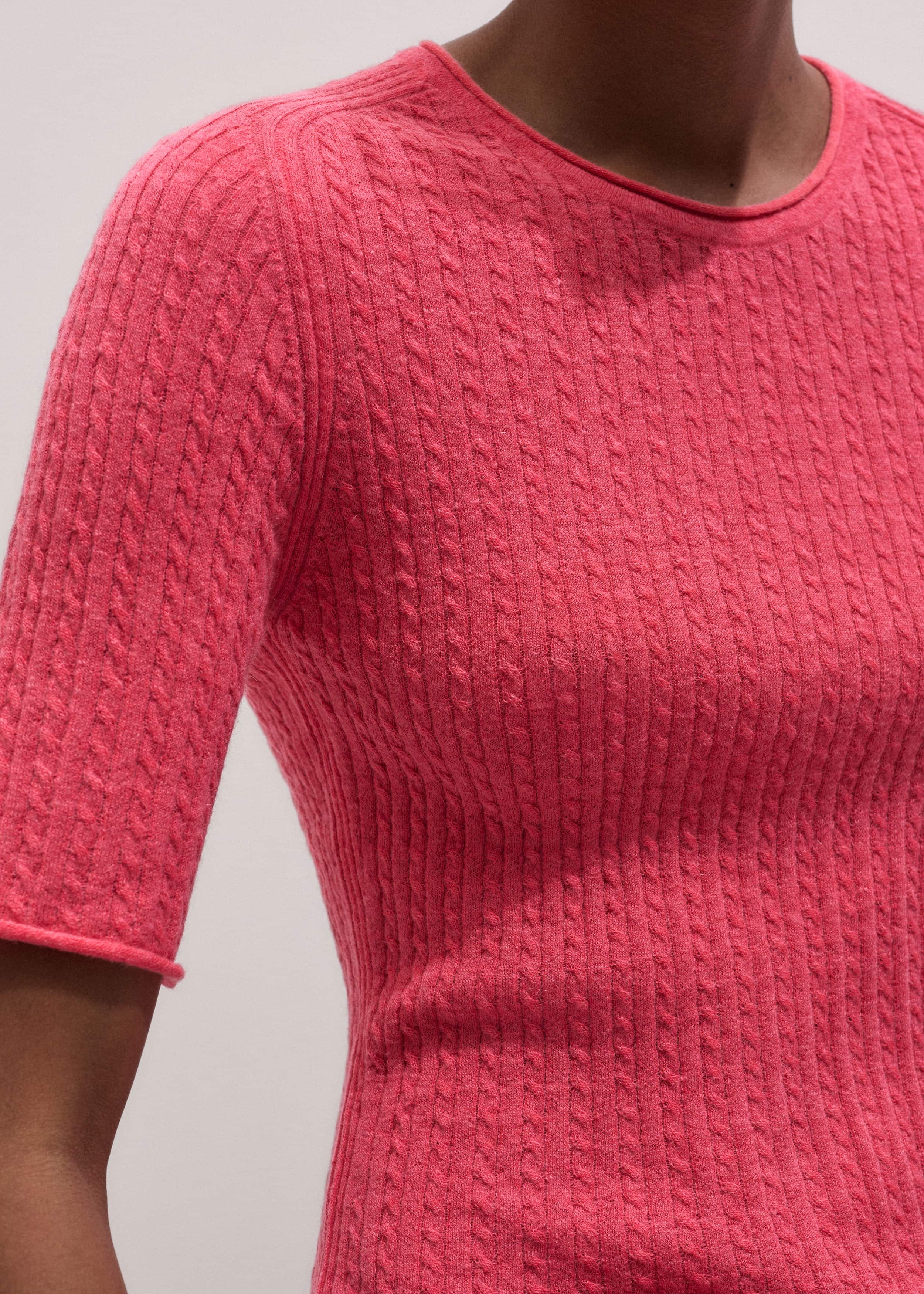 Pink Lofty Cable Slim Tee meandem