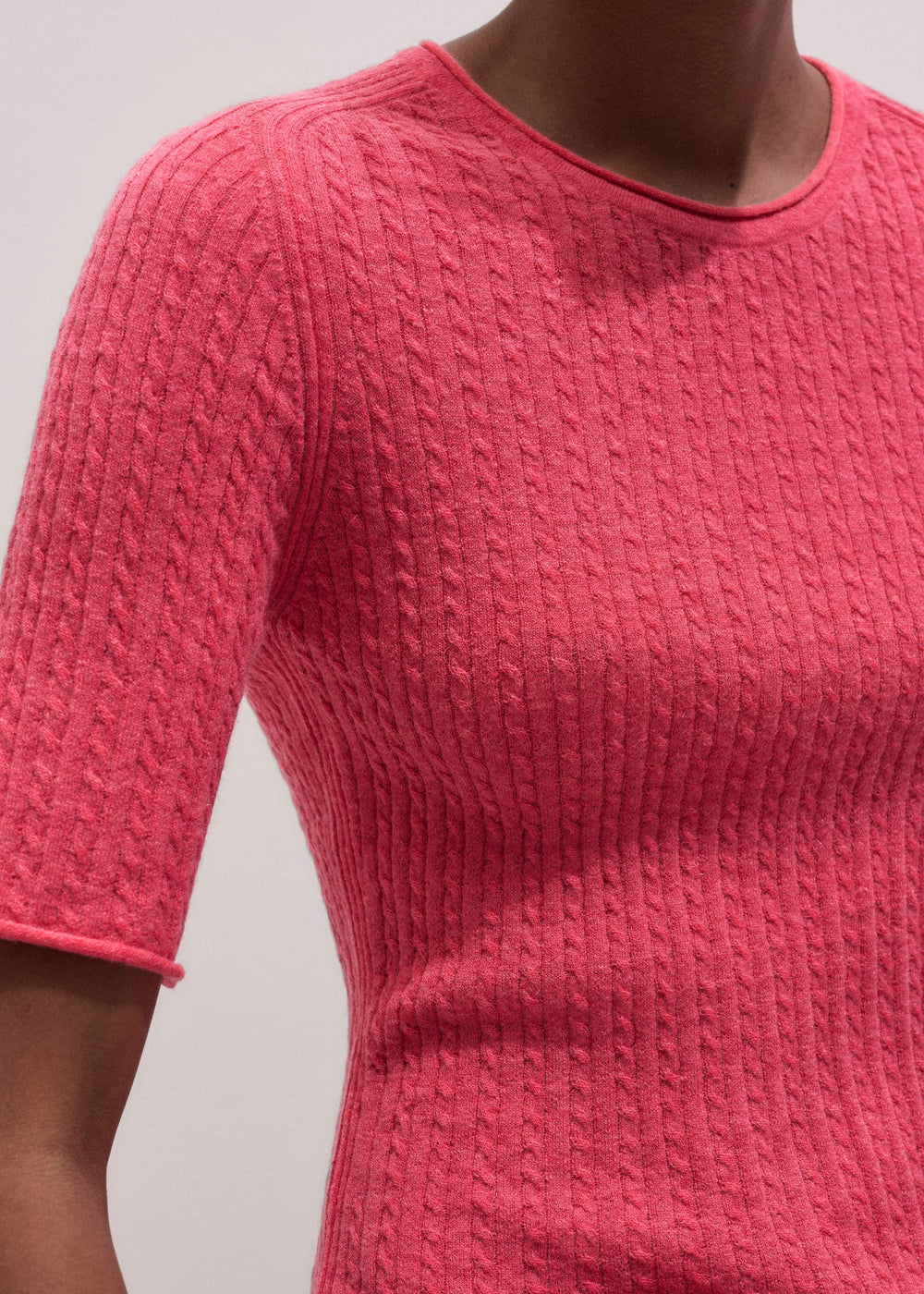 Pink Lofty Cable Slim Tee meandem