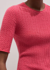 Pink Lofty Cable Slim Tee meandem