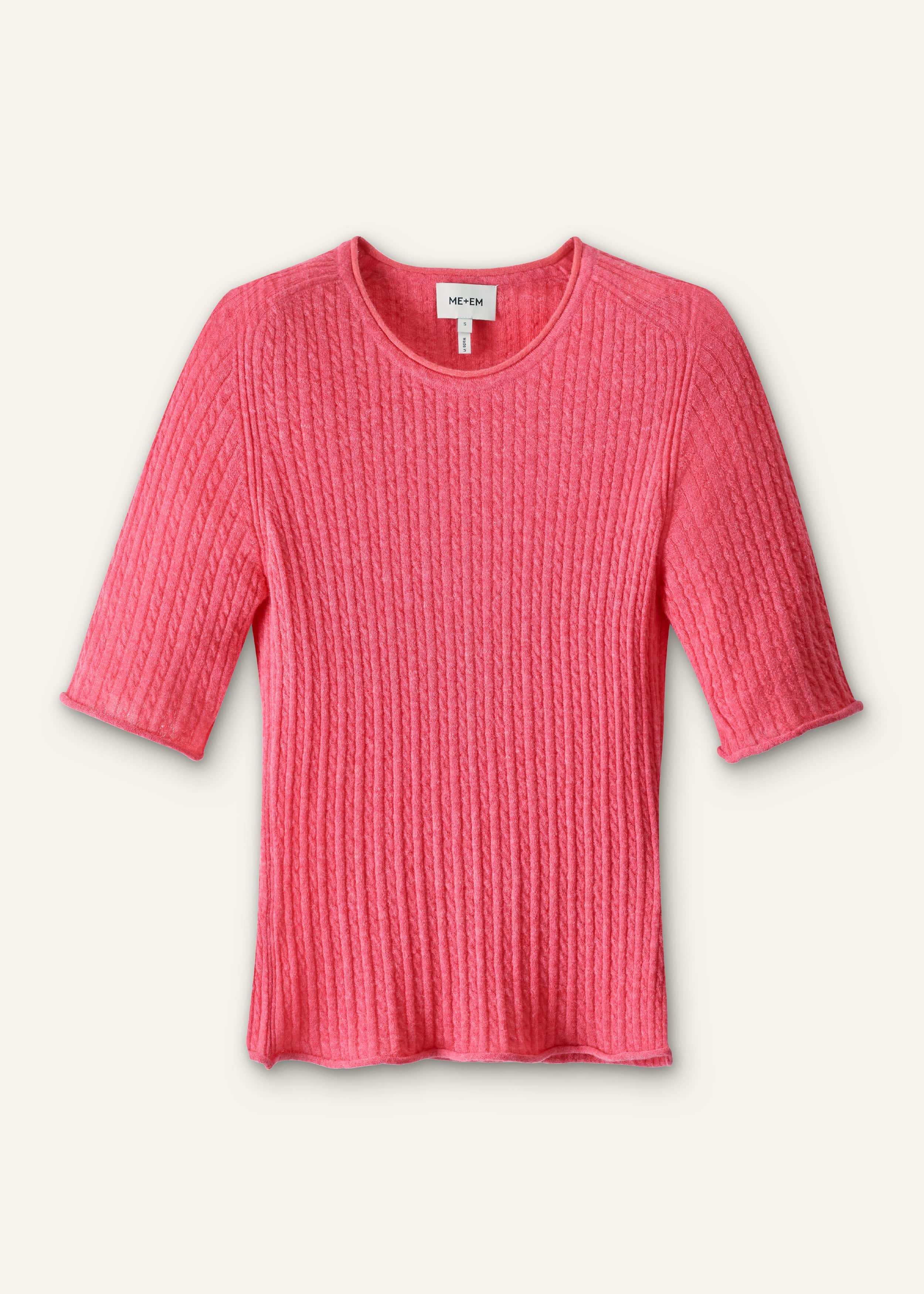 Pink Lofty Cable Slim Tee meandem
