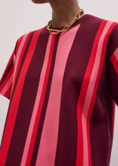 Pink Milano Stripe Relaxed Knit Tee meandem