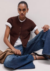 Cinnamon Alpaca Button-Through Knit Baby Tee meandem