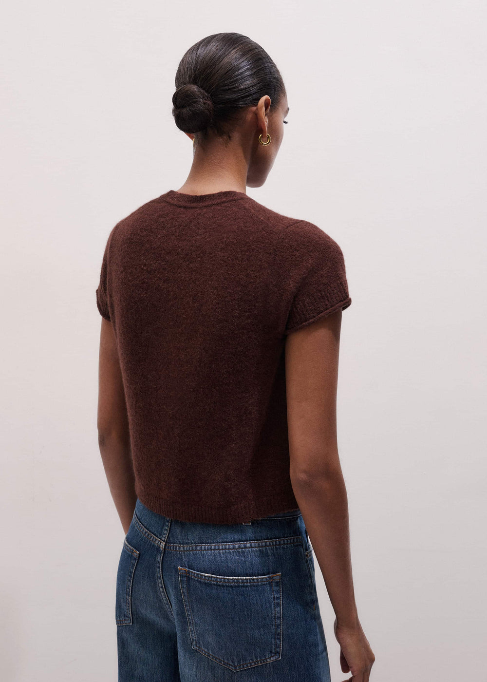 Cinnamon Alpaca Button-Through Knit Baby Tee meandem